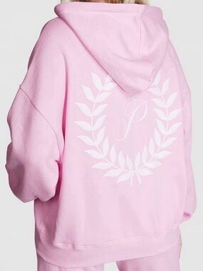 Victoria’s Secret PINK Everyday Fleece Relaxed Full Zip Hoodie Sweatshirt XS